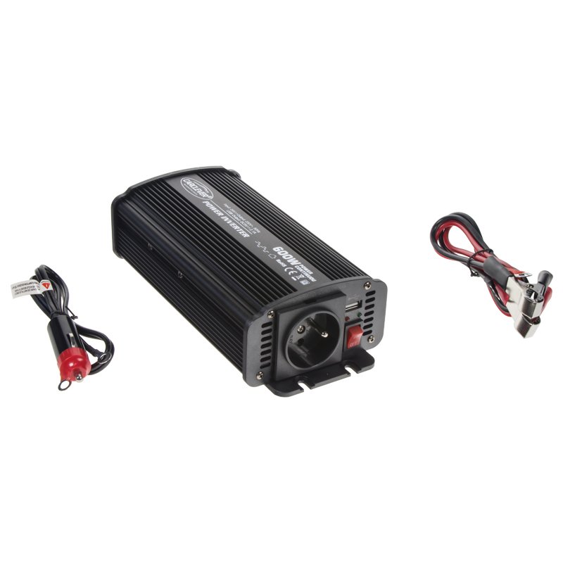 CARCLEVER Měnič napětí z 24/230V + USB, 600W (35624)