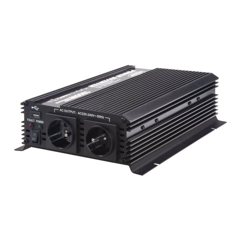 CARCLEVER Měnič napětí z 24/230V + USB, 1600W (351624) AKCE