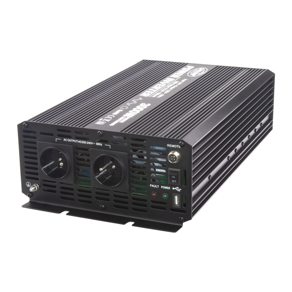 CARCLEVER Měnič napětí z 24/230V + USB, 3000W (353024)