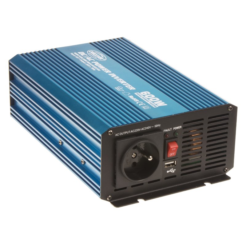CARCLEVER Sinusový měnič napětí z 24/230V, 600W (35psw624)