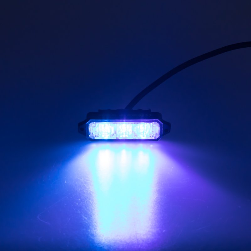 MINI PREDATOR 3x1W LED, 12-24V, modrý, ECE R10 (kf003hdblue)