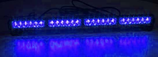 LED světelná alej, 24x 1W LED, modrá 645mm, ECE R10 (kf755-4blu)