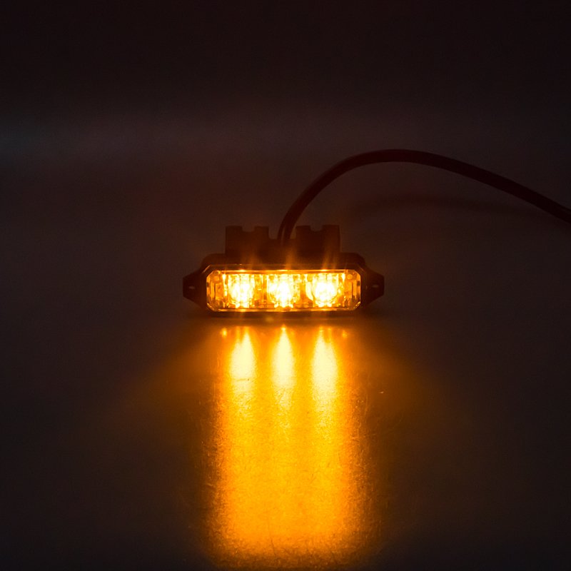 MINI PREDATOR 3x1W LED, 12-24V, oranžový, ECE R10 (kf003hd)