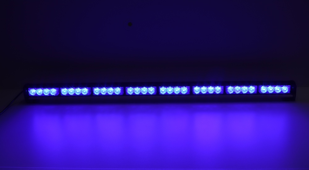 LED světelná alej, 32x 3W LED, modrá 910mm, ECE R10 (kf756-8blu)
