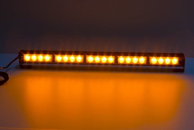 LED světelná alej, 20x LED 3W, oranžová 580mm, ECE R10 (kf756-5)