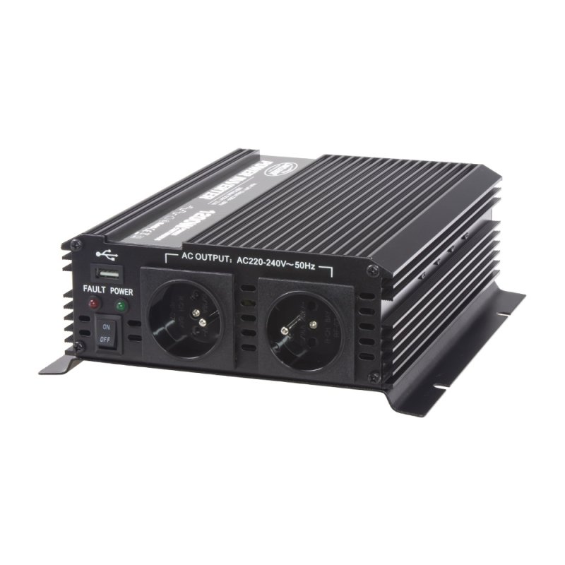 CARCLEVER Měnič napětí z 24/230V + USB, 1200W (351224)