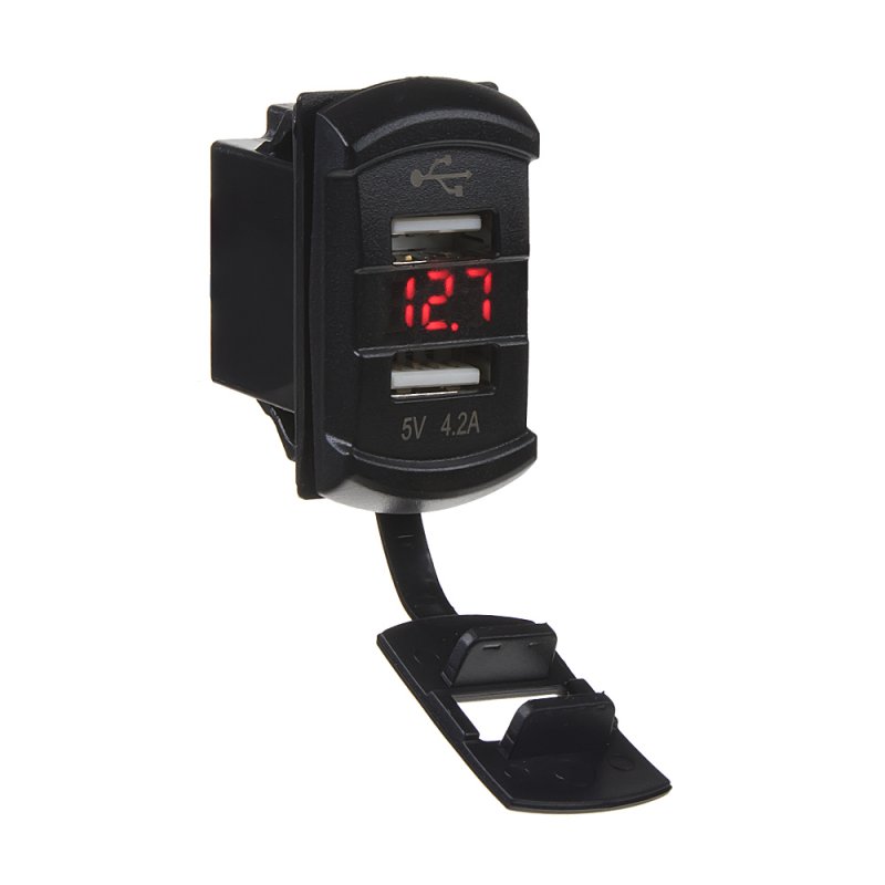 2x USB zásuvka s voltmetrem Rocker (34554)