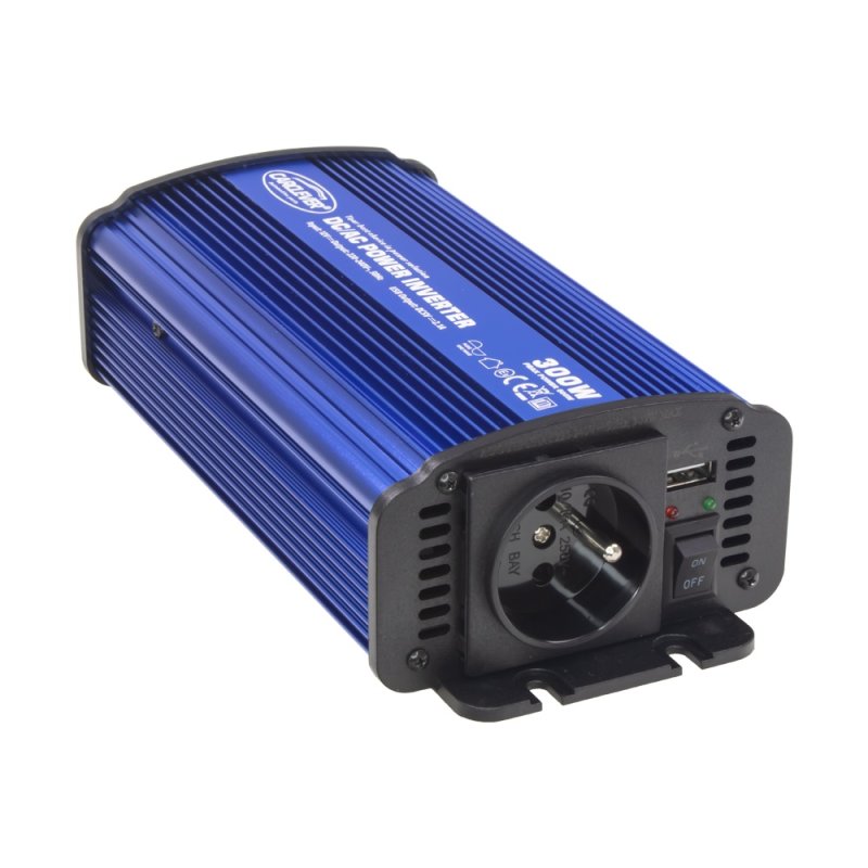 CARCLEVER Sinusový měnič napětí z 12/230V + USB, 300W (35psw312)
