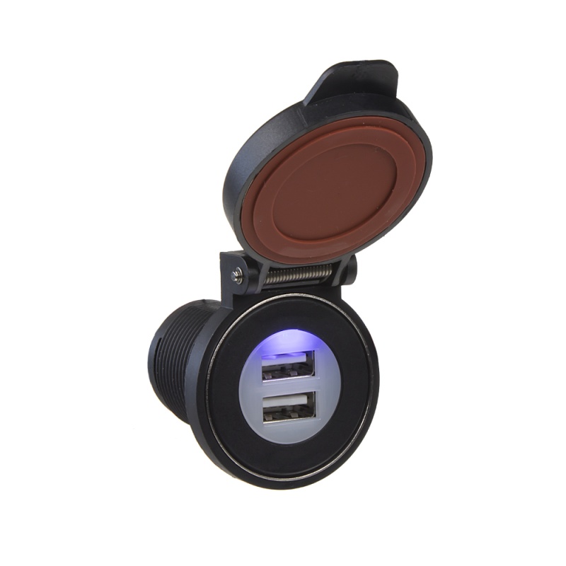 2x USB zásuvka ve voděodolném držáku 12/24V, 2x 2,4A (34557)