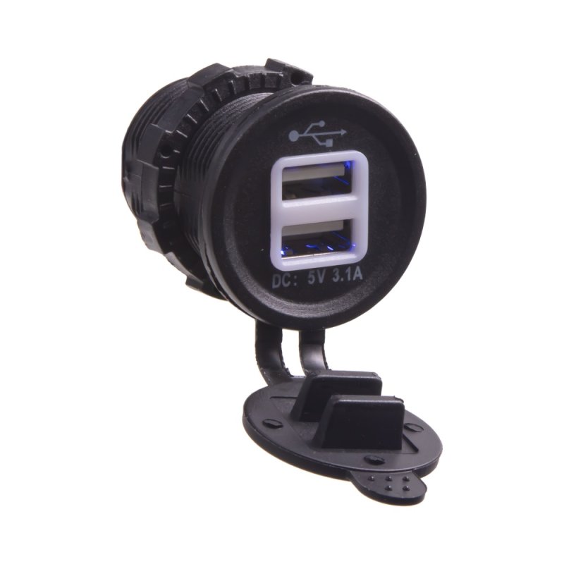 2x USB nabíječka (zásuvka) voděodolná do panelu (34523A)