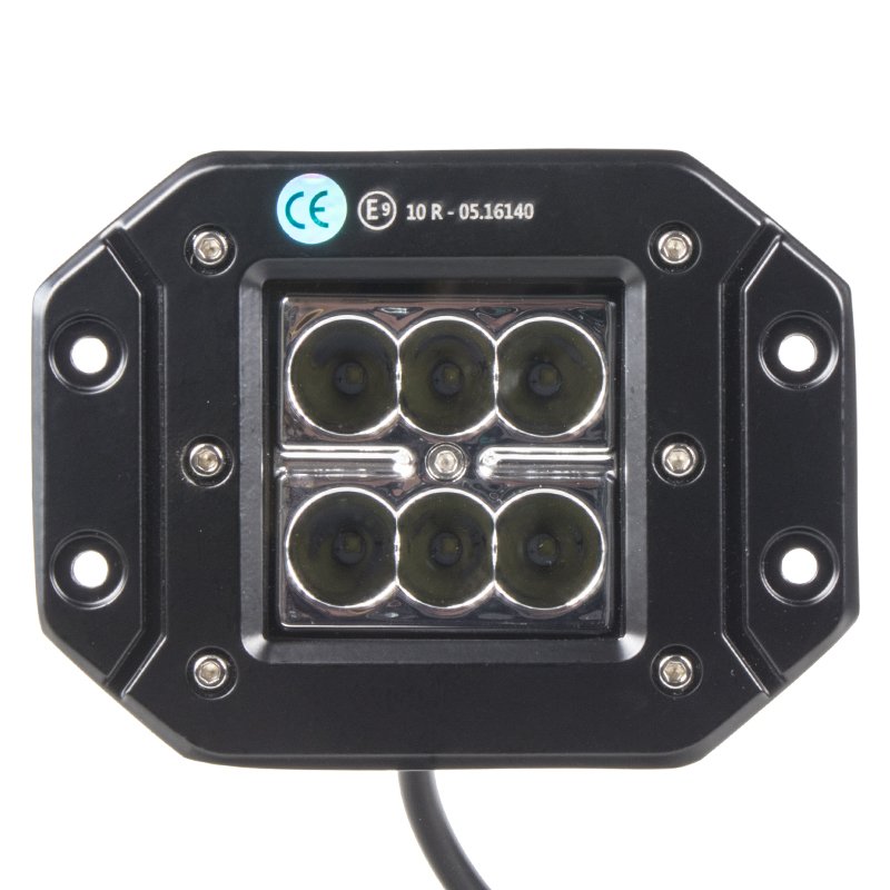 LED světlo hranaté, 6x3W, 122x91x68mm, ECE R10 (wl-801S)