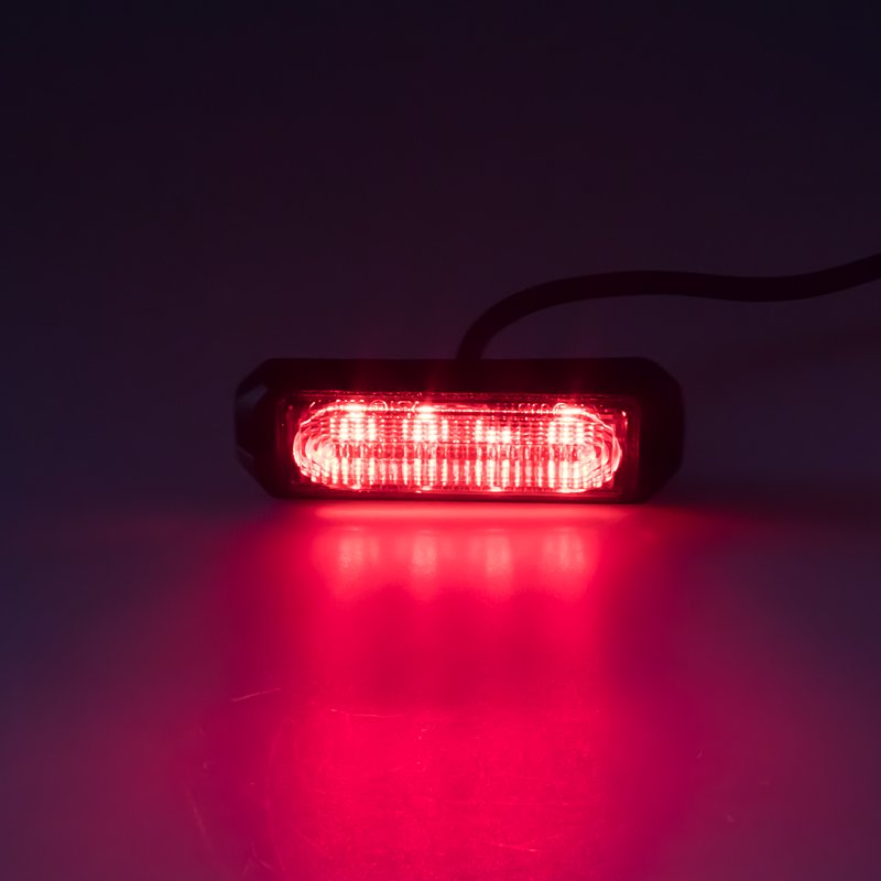 x SLIM výstražné LED světlo vnější, červené, 12-24V, ECE R10 (kf004EM5Wred) VÝPRODEJ