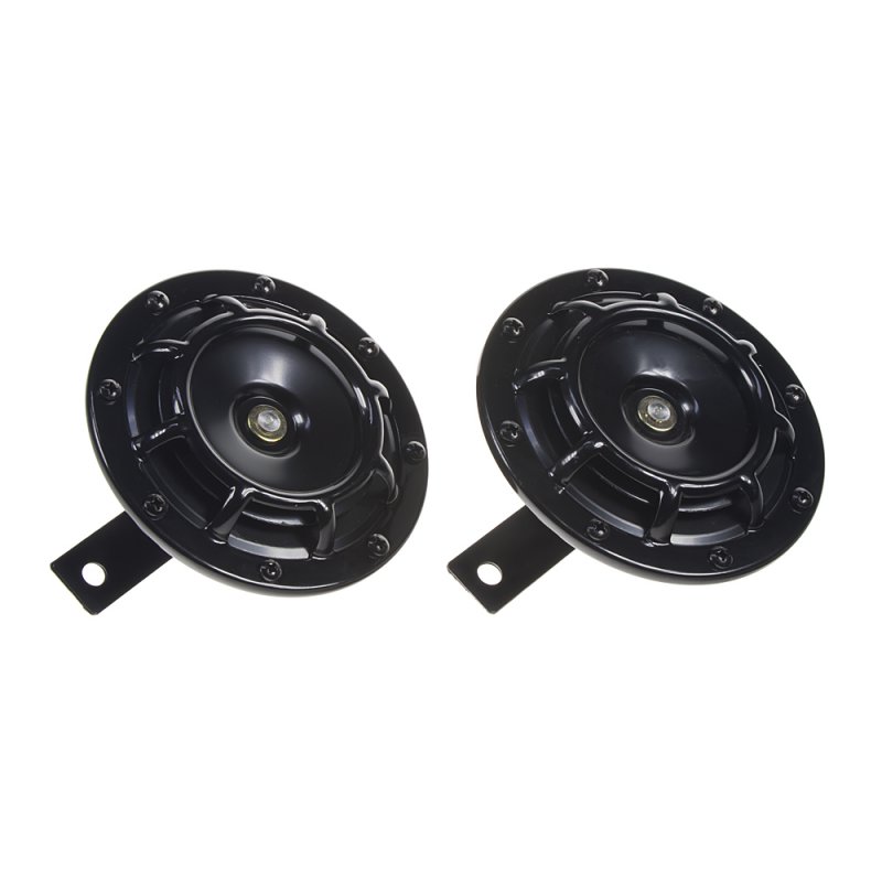 Diskový klakson (vysoký a nízký tón), černý, 120mm, 12V (sn-239bl/12V)