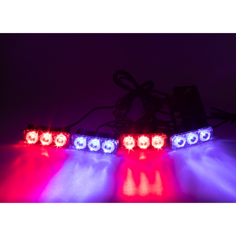 PREDATOR LED vnj bezdrtov, 12x LED 1W, 12V, modroerven (kf326Wblre)