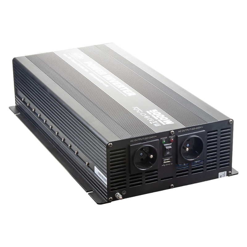 CARCLEVER Měnič napětí z 12/230V + USB, 5000W (355012S)