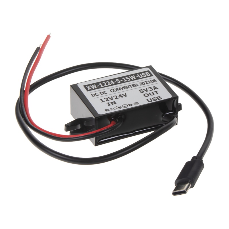 Měnič napětí 12-24/5V, 3A USB-C (34156)
