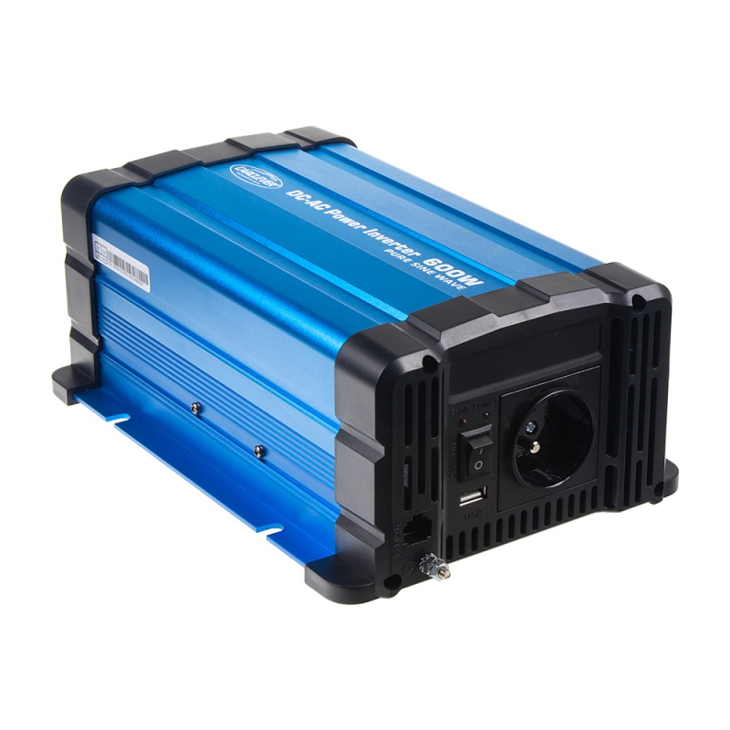 CARCLEVER Sinusový měnič napětí z 24/230V, 600W / dálkové ovládání s displejem (35psw624DR)