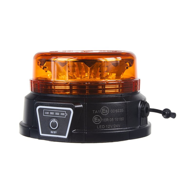 AKU LED maják, 12x3W oranžový, magnet, ECE R10, R65 (wlbat185)