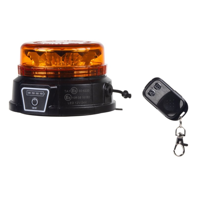 AKU LED maják, 12x3W oranžový, dálkové ovládání, magnet, ECE R10, R65 (wlbat185RE)