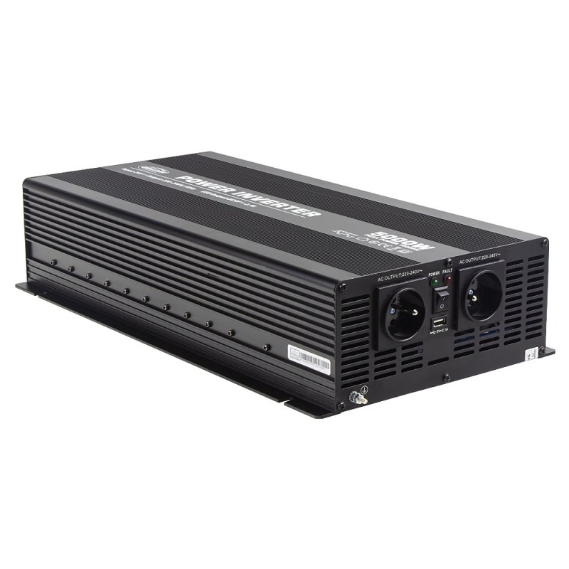 CARCLEVER Měnič napětí z 24/230V + USB, 5000W (355024S)