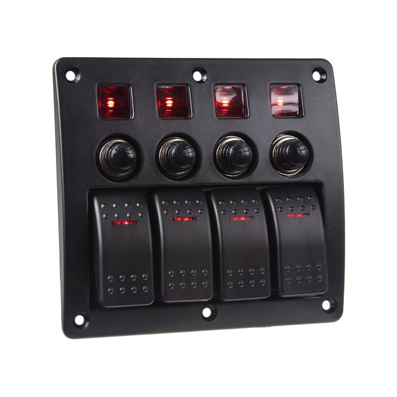 Panel s 4x spínači Rocker 12/24V (47150)