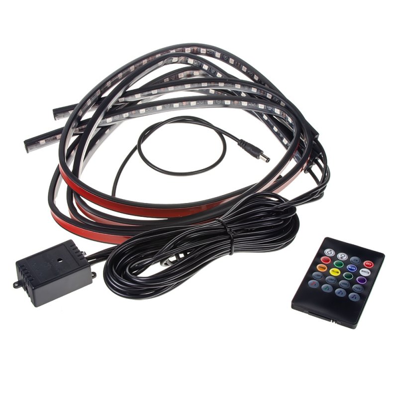 LED podsvětlení vnitřní/vnější RGB 12V, IR , 4 pásky (95RGB-SET12)