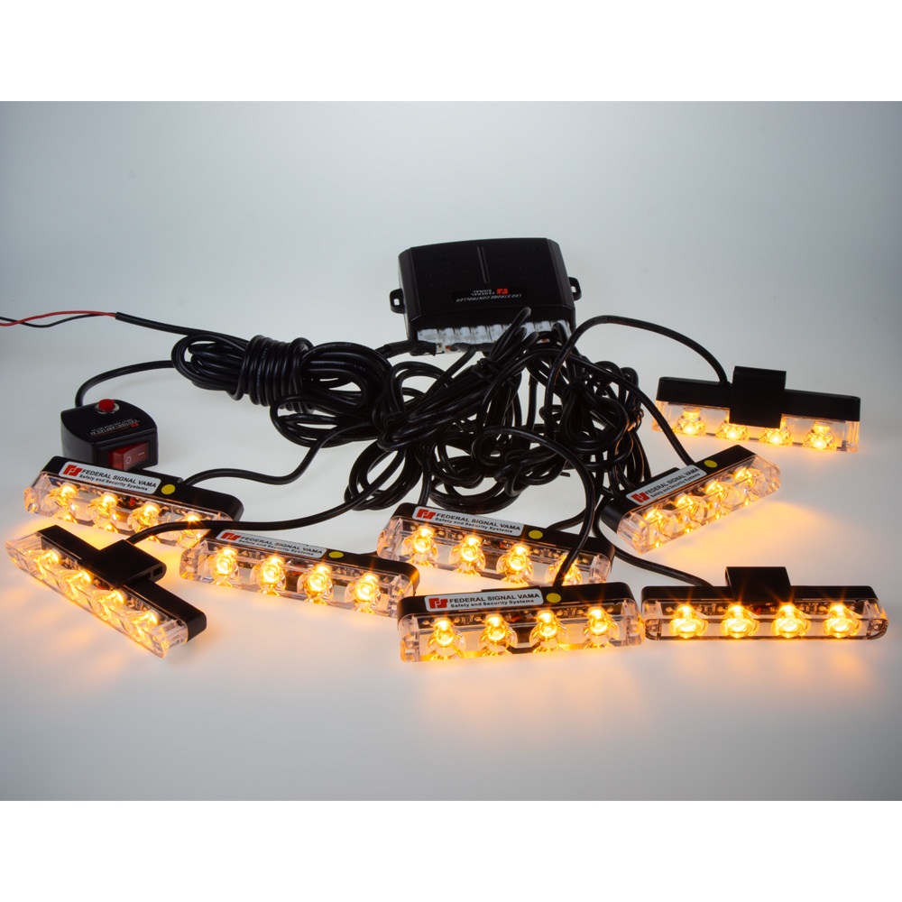 Výstražná LED světla vnější, do mřížky, oranžová, 12-24V (kf840) (zvětšit obrázek)