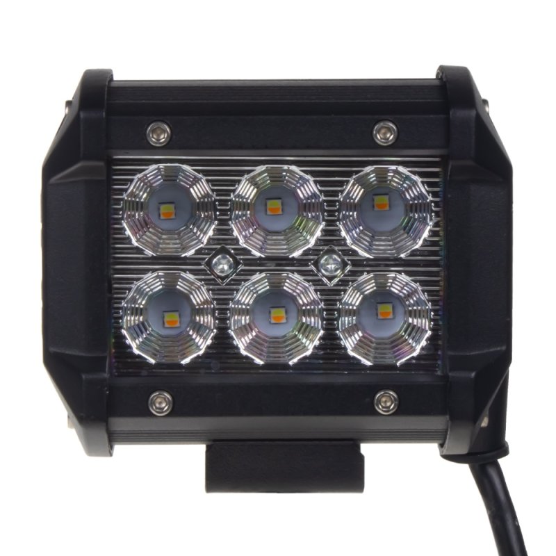 LED světlo obdélníkové bílé/oranžový predátor 6x3W, 99x80x65mm (wl-822wo)