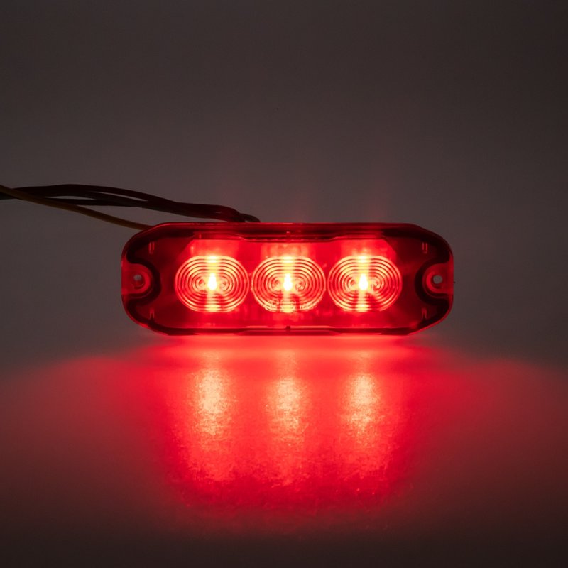 CARCLEVER PROFI SLIM výstražné LED světlo vnější, červené, 12-24V, ECE R10 (CH-073red)