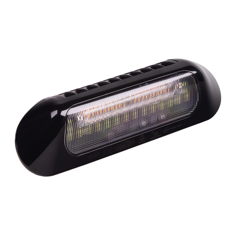 LED světlo nástěnné s výstražným světlem, černé, 48W, ECE R65 (wl-B035)