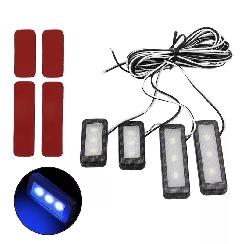 LED osvětlení vnitřní ambientní modré, 12V, 4x světlo (95B02)