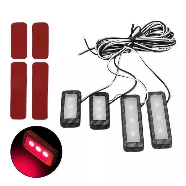 LED osvětlení vnitřní ambientní červené, 12V, 4x světlo (95R02)