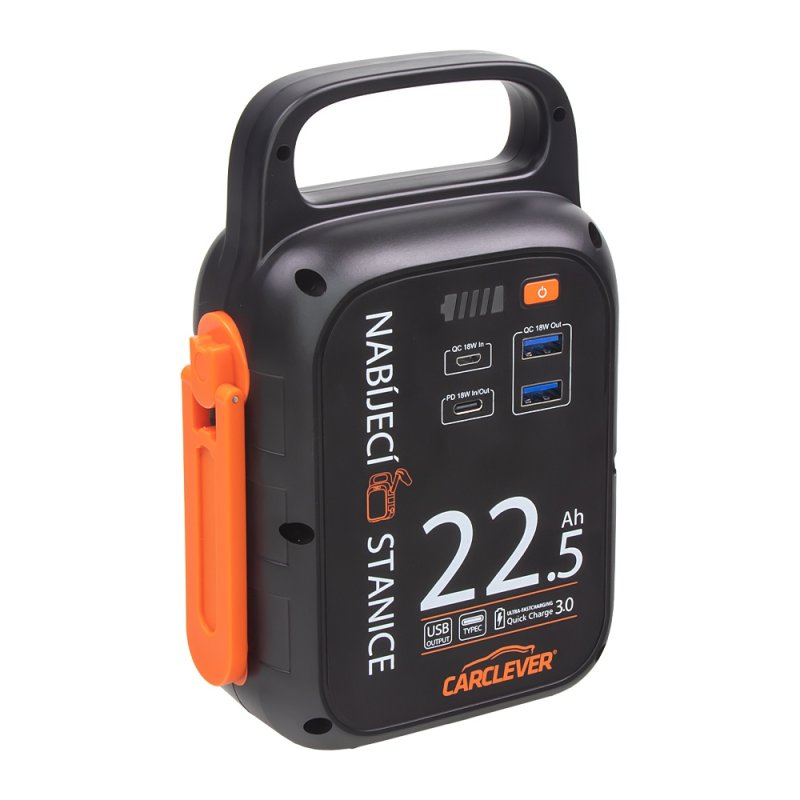 Multifunkční nabíjecí stanice - powerbanka CARCLEVER, 22.500mAh / 83,25Wh (35966)
