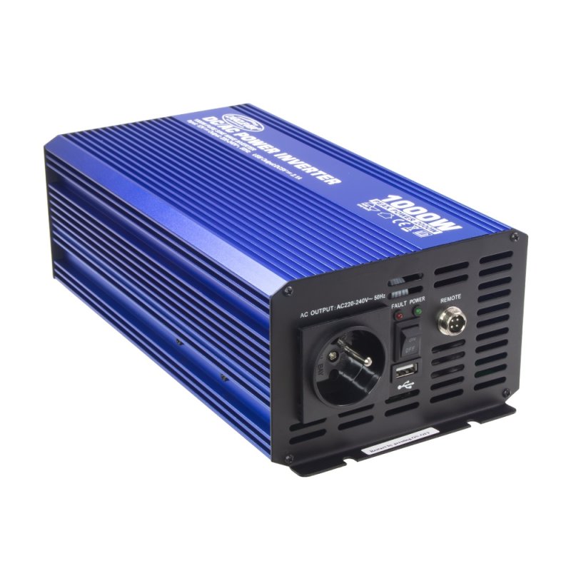 CARCLEVER Sinusový měnič napětí z 12/230V + USB, 1000W (35psw1012C)