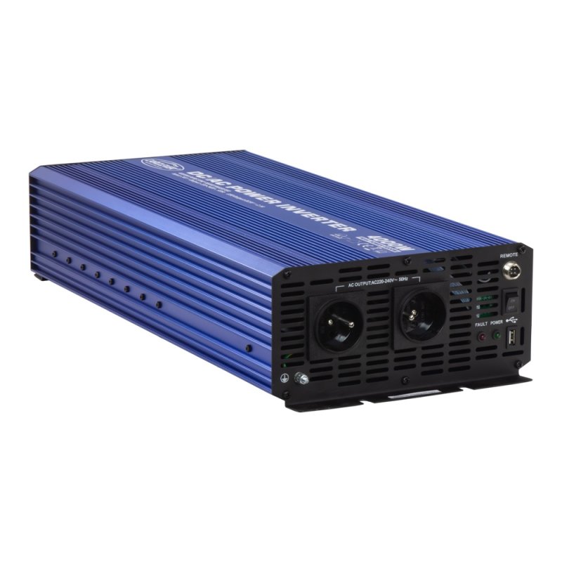 CARCLEVER Sinusový měnič napětí z 24/230V + USB, 4000W (35psw4024)