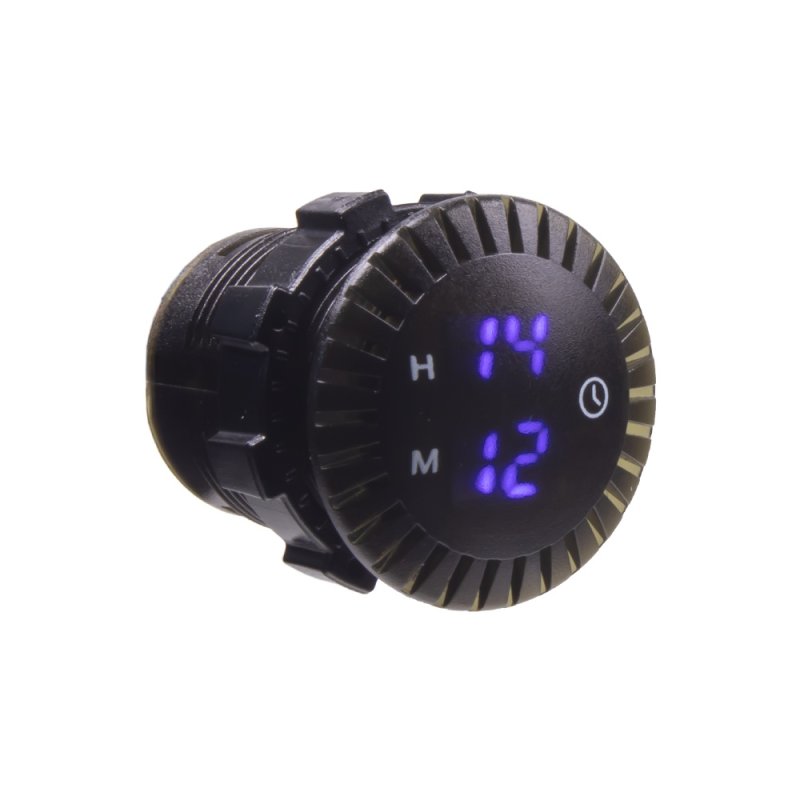 Digitální LED hodiny 12-24V, modré (34671)