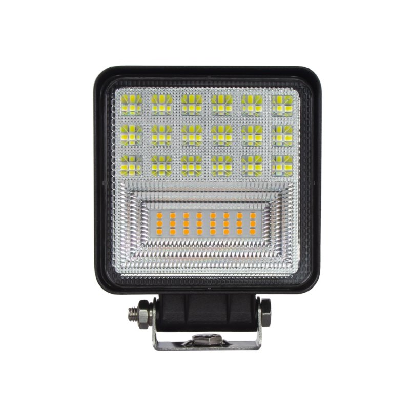 LED světlo hranaté bílé/oranžové, 42x3W, ECE R10 (wl-831wo)