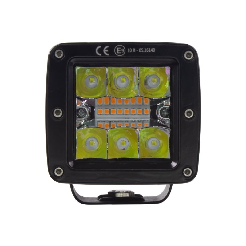 LED světlo hranaté bílé/oranžové, 42W, ECE R10 (wl-848wo)