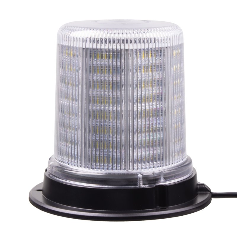 LED maják, 12-24V, 128x1,5W bílý, pevná montáž, ECE R10 (wl184fixwht)