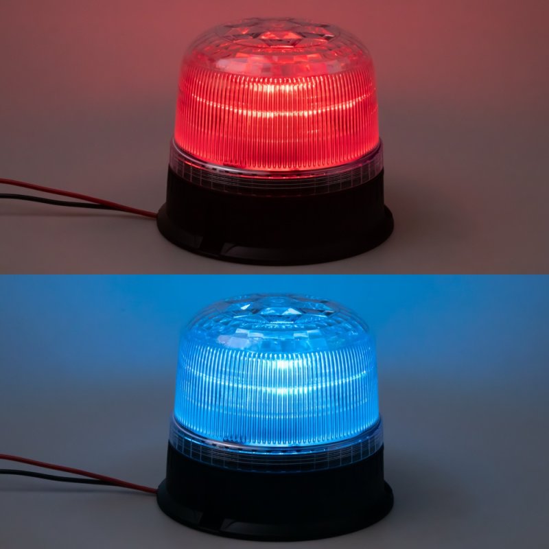 LED maják, 12-24V, modro-červený, pevná montáž, ECE R65 (wl825BRfix)