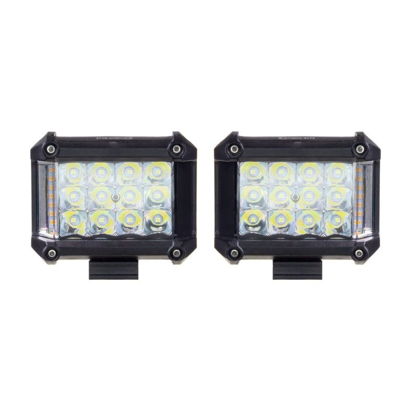 LED světla obdélníková bílé/oranžové, 19W, 19xLED, ECE R10, 2ks (wl-445wo)