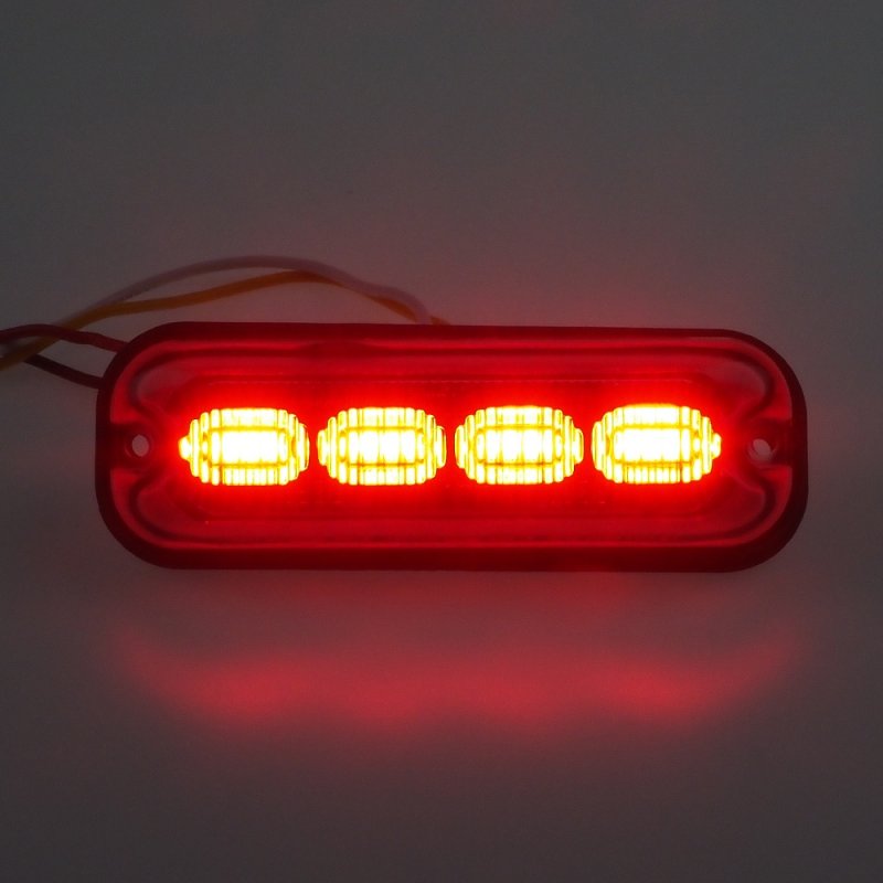 PREDATOR 4x4W LED, 12-24V, erven, ECE R10 (br004R)