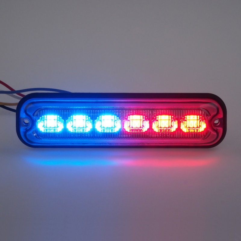 PREDATOR 6x4W LED, 12-24V, červeno-modrý ECE R10 (br006RB)