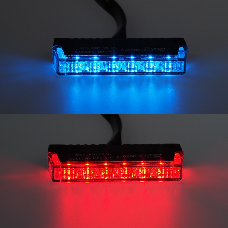 PROFI SLIM výstražné LED světlo vnější, do mřížky, červeno-modré, 12-24V, ECE R10 (911-NR7RB)