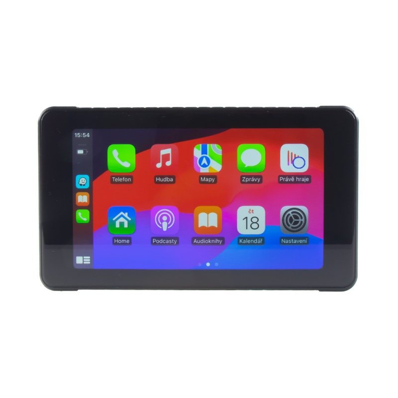 CARCLEVER Monitor 5 na motocykl s Apple CarPlay, Android auto, Bluetooth, micro SD (ds-504cam)