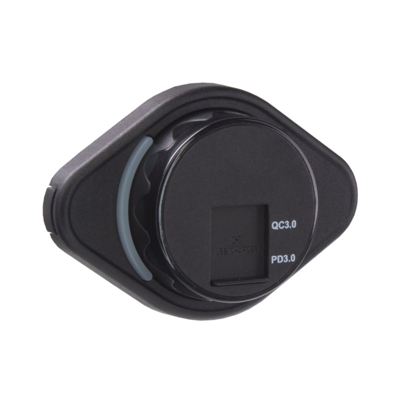 USB QC3.0 + USB-C zásuvka 12/24V, montáž na povrch (34660D.2)
