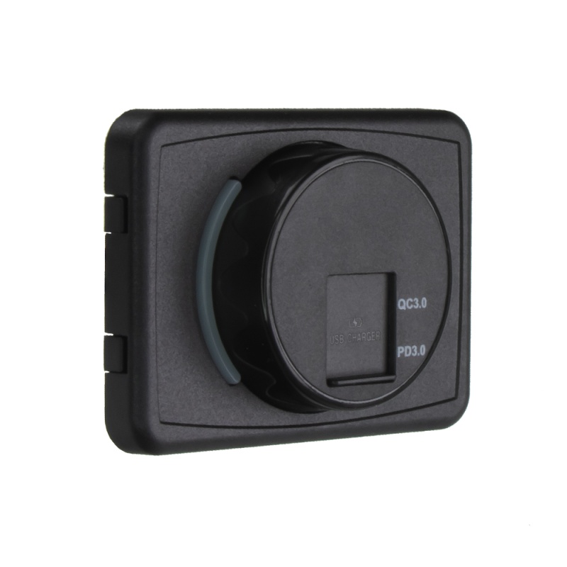 USB QC3.0 + USB-C zásuvka 12/24V, montáž na povrch (34661D.2)