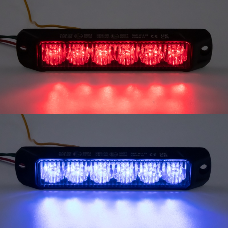 PROFI výstražné LED světlo vnější, červeno-modré, 12-24V, ECE R65 (CH-060RB)