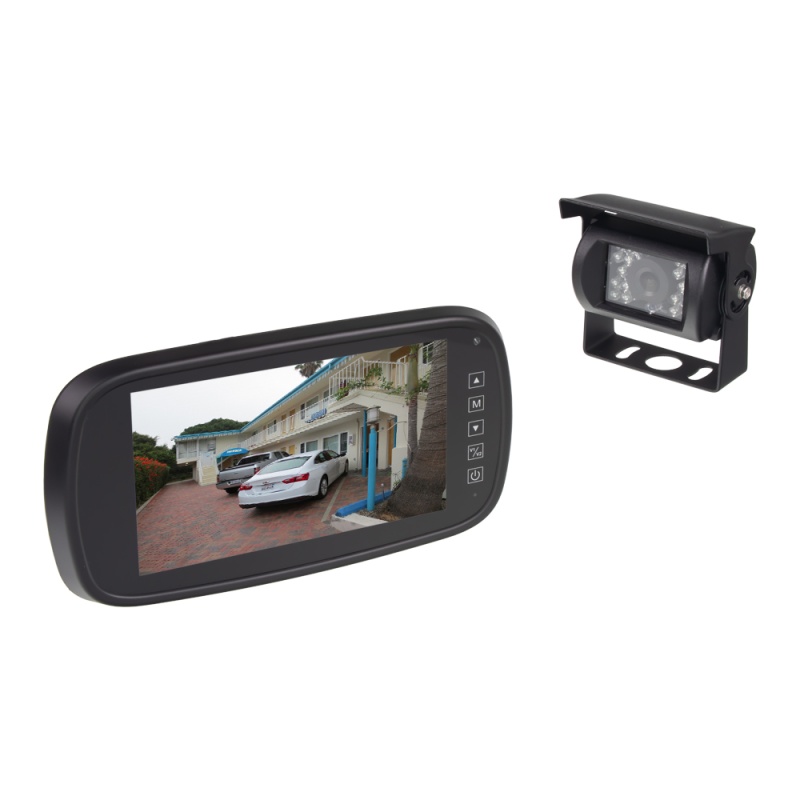 AHD kamerový set monitoru 7 na zrcátko se 2 x 4PIN + kamera + 15m kabel (sv737AHDsetB)
