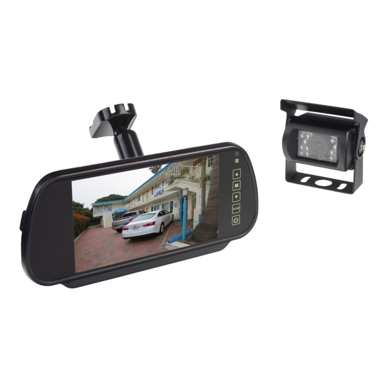 AHD kamerový set monitoru 7 na držák zrcátka se 2 x 4PIN + kamera + 15m kabel (sv738AHDsetA)
